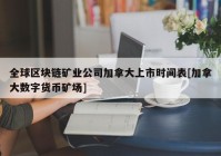 全球区块链矿业公司加拿大上市时间表[加拿大数字货币矿场]